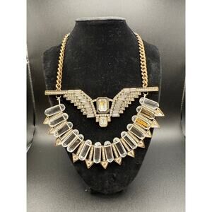 Glamorous Clear Stone Ststement Bib Necklace